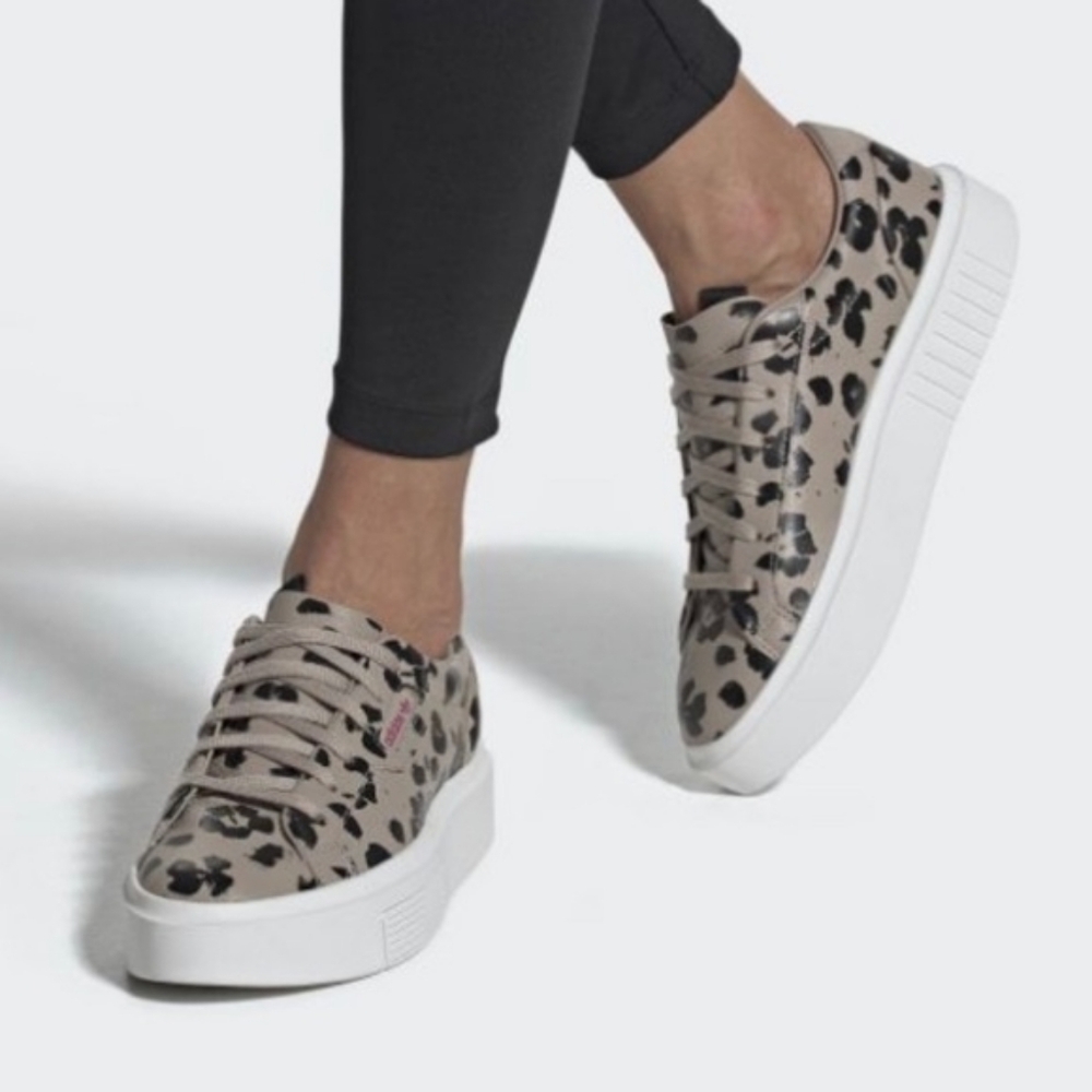 Adidas SLEEK Leopard Platform Sneakers